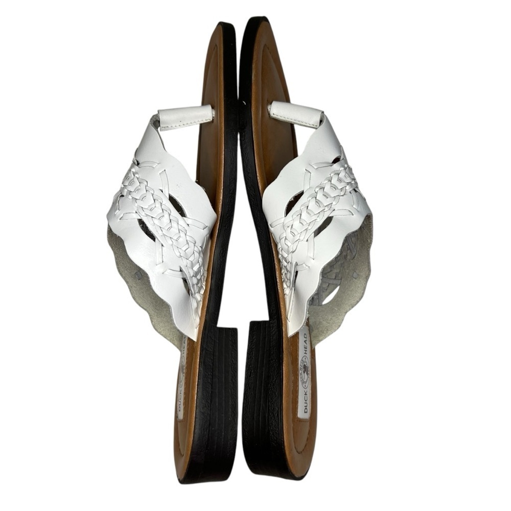 Duck Head Leather Sandals White Made in Brazil NWOT Size 10 - Picture 3 of 7